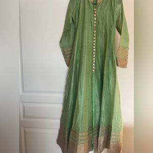 Pistachio color anarkali peshwas